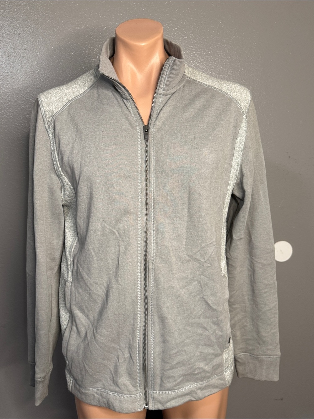 Calvin Klein Jeans Light Gray Full-Zip Sweater Jacket